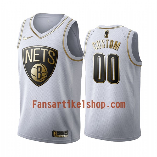 NBA Brooklyn Nets Trikot Benutzerdefinierte Nike 2019-2020 Weiß Golden Edition Swingman - Herren NBA Brooklyn Nets Trikot Benutzerdefinierte Nike 2019-2020 Weiß Golden Edition Swingman - Herren